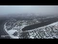 lava dykes that saved the icelandic town from volcanic destruction. as seen from above. 4k. 11.01.25