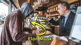 Elon Musk Disguises Himself as a Beggar to Test a Café! You Won’t Believe What Happens Next!