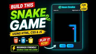 😱 I Built This Neon Snake Game with Only HTML, CSS & JS