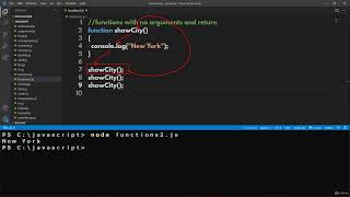 Functions with no Arguments and Return | JavaScript Functions