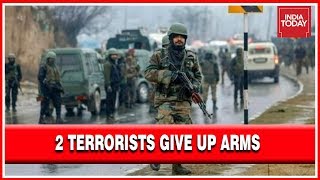 2 Pulwama Terrorists Return To Mainstream And Give Up Arms