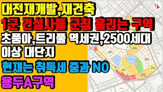 1군건설사가 군침흘리는 입지 좋은곳, 초품아에 초역세권  용두A구역--대전 재개발,재건축 리치드리머 세움부동산 민경환소장