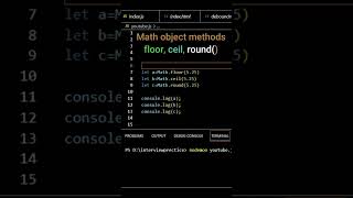 #Math #object floor,ceil & round method in #javascript.