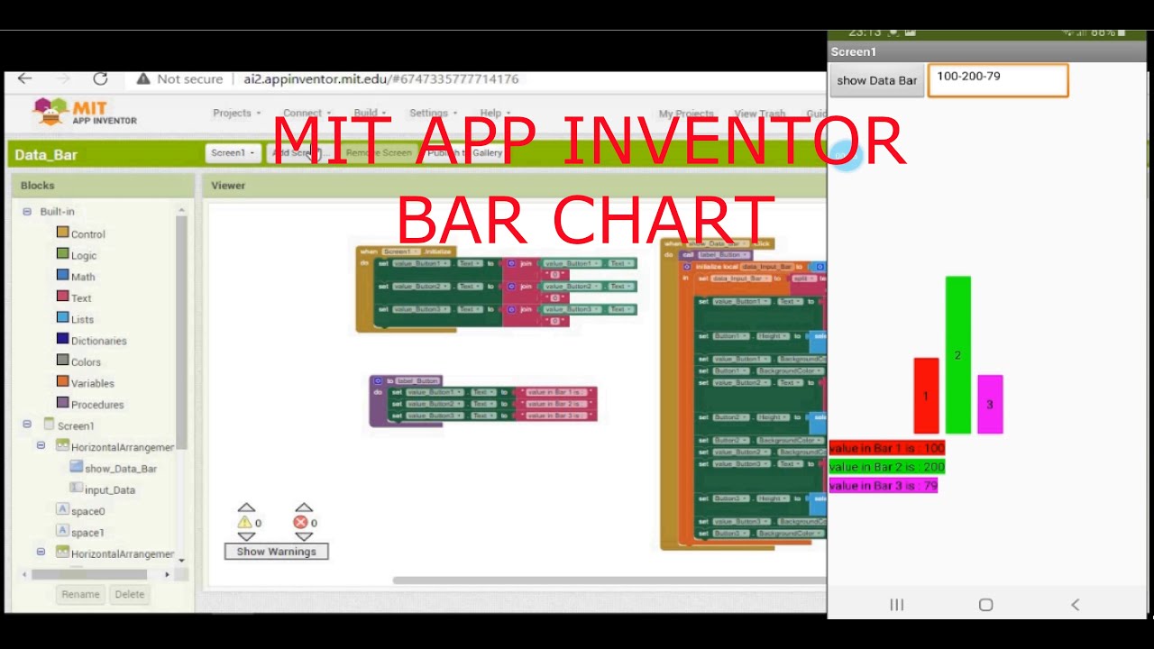 Mit App Inventor Buttons To Simulate A Bar Chart Youtube