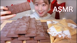 ASMR 板チョコアイス クレープアイス Chocolate and Crepe ice cream 초콜릿 아이스크림 크레페 아이스【咀嚼音/大食い/Mukbang/Eating Sounds】