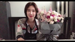 ENG 여성스런 꽃다발 만들기 포장하는 방법 강의 초보 수업 How to make a bouquet / wrapping a hand-tied basic class