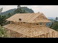 The man building an ancient Chinese style wooden house in 4 years. Skilled Chinese carpenters