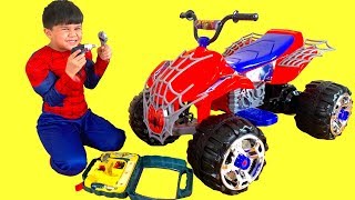SpiderMan Battery-Powered Ride On Bike Pretend Play with Troy