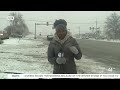 Rae Daniel checks out road conditions in Lees Summit