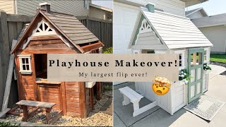 COMPLETE Playhouse Makeover! // Making Over A Kids Playhouse Start To Finish