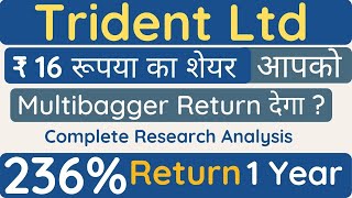 Trident stock analysis today | Trident share fundamental analysis | Trident ka future kya hai?