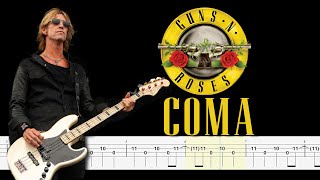 Guns N' Roses - Coma (Bass Tabs) By @ChamisBass | Bass Tabs | GnR Bass