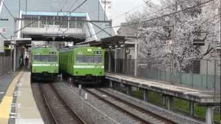 JR西日本 奈良線 城陽駅 奈良行643Mと京都行1644M 103系4両編成  2013