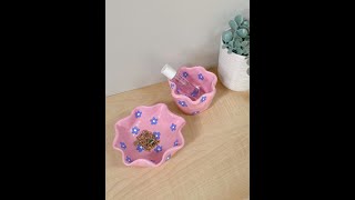 Try Making This: Floral Trinket Dish Made with Air Dry Clay🌸