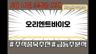 [주식 오리엔트바이오 주가전망] 5월 16일 화요일 초대형 호재 터졌다! 지금부터 이 영상을 안보시는분들은 돈을 손해 보신겁니다