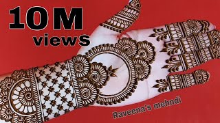 simple dulhan hand mehndi design|| attractive front hand bridal full hand mehndi design|