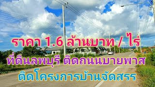 EP310.ที่ดินลพบุรี ที่ดินติดถนนบายพาส  ที่ดินจัดสรร ที่ดินสร้างบ้าน สนใจติดต่อ0981473498,0887902134