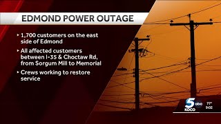 Power outage affecting about 1,700 Edmond Electric customers on east side of city