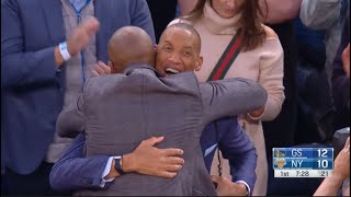 Ray Allen Hugs Reggie Miller After Steph Curry Beats The 3 Point Record!