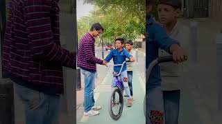 Today Kids Saw Bmx Bicycle in his real life🔥|| Akram Bmx Rider || #shorts #bmx c