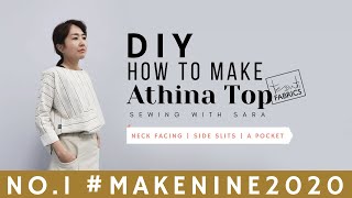 #MakeNine2020 No.1 - DIY How to make Athina Linen Top (Free Pattern) | Sewing Therapy