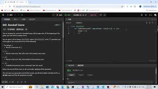 Leetcode 682. Baseball Game (stack)