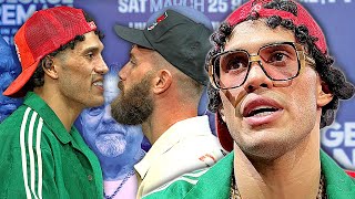 FIRED UP DAVID BENAVIDEZ SAYS HE'S BREAKING CALEB PLANT'S JAW AFTER HEATED FACE OFF!