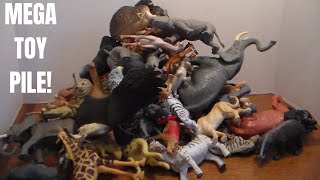 MEGA PILE OF TOY ANIMAL CREATURES! lion Bear Tiger Sloth Zebra Snakes Frogs!