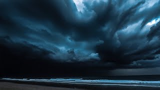 Ocean Thunderstorm Approaching | Waiting on the Beach | Calm Before the Storm | 3 HOURS