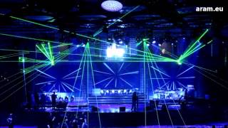 Multimedia stage build for corporate event