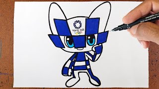 Como desenhar Mascote OLIMPÍADAS DE TOKYO ( Miraitowa ) Tóquio 2020 / 2021