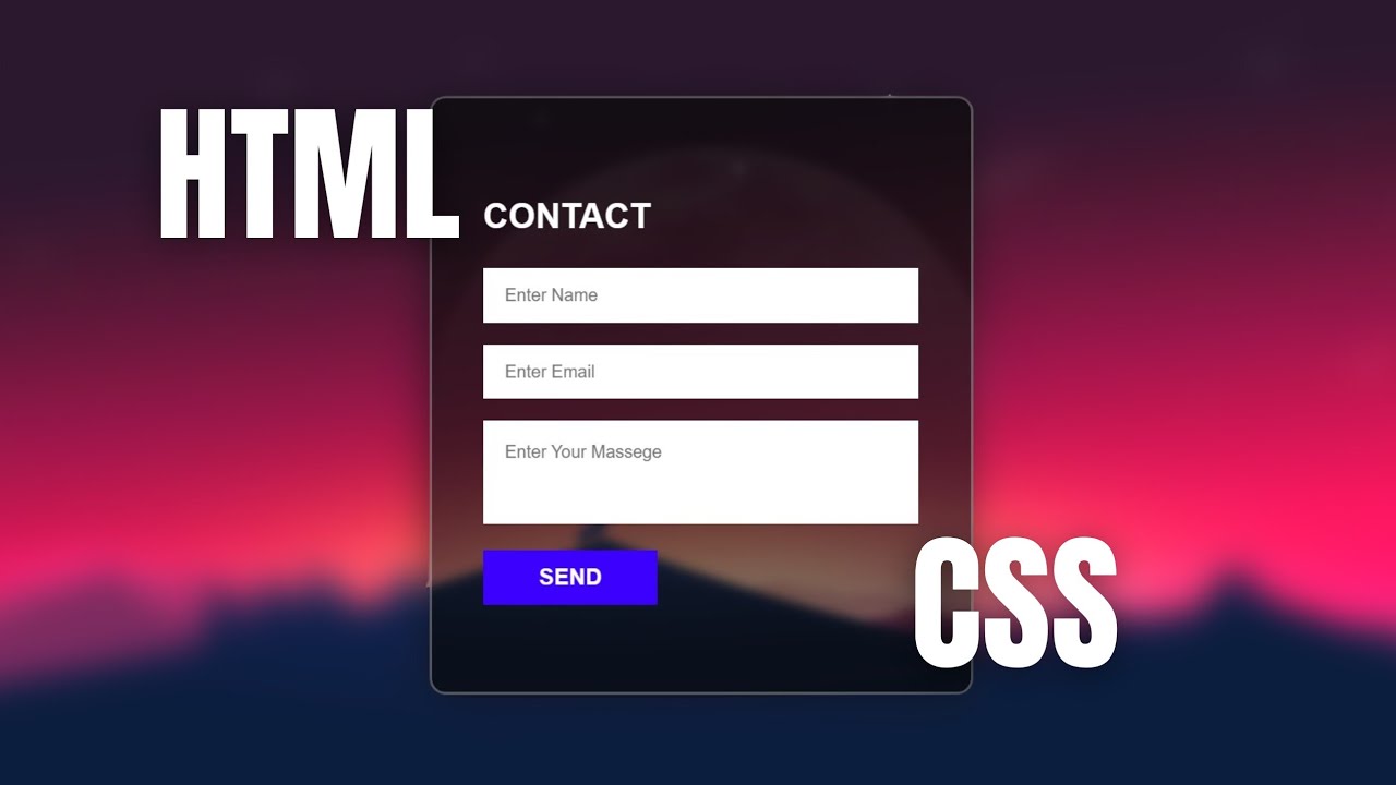 Professional Contact Us Form Design Using HTML & CSS [Hindi] - YouTube