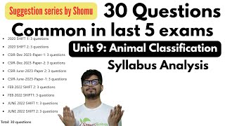 CSIR NET life science unit 9 complete syllabus analysis | Animal classification
