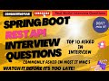 Top 10 SpringBoot REST API Interview Questions | Java, Spring Boot, Microservice @conquerthefear