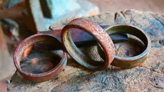 Making Salt Bae Knife From Broken Old Rusty Bearings - Tool Restoration Rust Removal