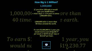 How Big is One Million? Distance and Money