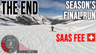 [4K] Skiing Saas-Fee, The End - Season's Final Run, Wallis Switzerland, GoPro HE
