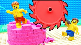 Lego Bulldozer Kinetic Sand Building Challenge
