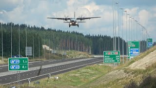 Kesäbaana 23 - Airbus CASA C-295M Landing \u0026 Takeoff on Highway Strip