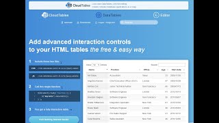 DataTables Example HTML CSS Ajax PHP JavaScript DataTables | Table plug-in for jQuery