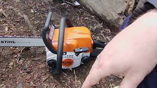 Обзор бензопилы  STIHL MS 180. Распиловка дров.