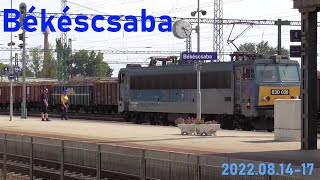 Vonatok Békéscsaba vasútállomáson, 2022.08.14-17