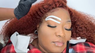 HOW TO APPLY SAVVY SHAPE TAPE BEFORE  STUCK BROW TINT OR STUCK HENNA. This also helps brow map.