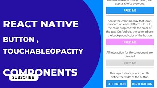 React Native Tutorial - React Native Custom Button, TouchableOpacity