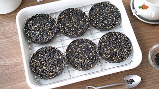 고소하고 담백한 흑임자 플로랑탱 쿠키 Black Sesame Florentine Cookies | 버니파이Bunnify