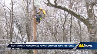 CenterPoint says power 100% restored to all customers impacted by winter storm