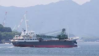 真夏日のガット船　第百三十六　鳳生丸　因島大橋通過　gut ship