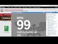 how to access national fire protection agency nfpa 99 codes