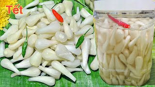 Cách làm CỦ KIỆU NGÂM ĐƯỜNG Trắng Giòn Nhanh Ăn Để Được Lâu, K Phèn Chua - Pickled small leeks