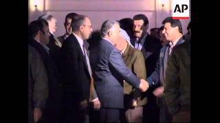 GAZA STRIP: YASSER ARAFAT MEETS ISRAELI DEFENCE MINISTER MORDECHAI